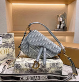 Luxury Dior Saddle Bag – Monogram Canvas with Adjustable Strap (All Colors)