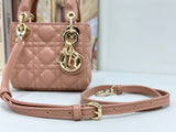 Dior mini handbag in red-brown lambskin.