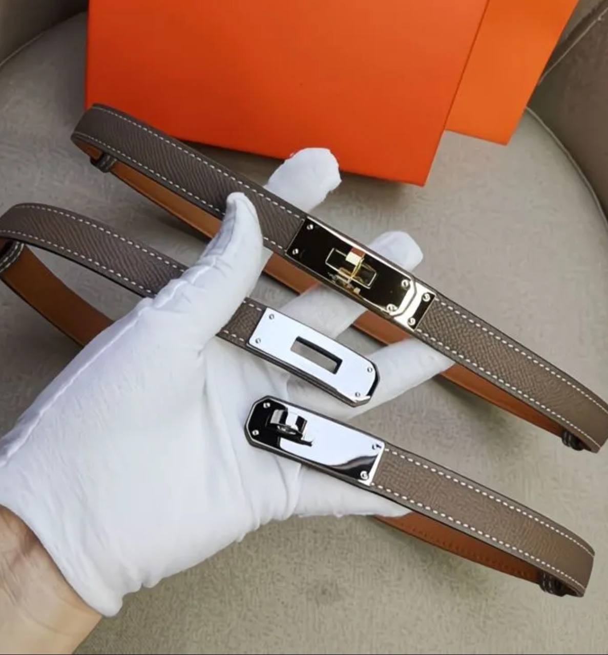 Luxury leather belt for women, wholesale designer belt with box packaging