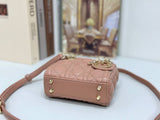 Dior mini handbag in red-brown lambskin.