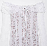 TINKOFF Summer Lemon Light Yellow Girly Low-Cut V-Neck Lace-Up Dress with Puff Sleeves Waist-Waist A-Line Dress