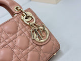 Dior mini handbag in red-brown lambskin.