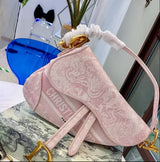 Luxury Dior Saddle Bag – Monogram Canvas with Adjustable Strap (All Colors)
