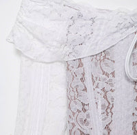 TINKOFF Summer Lemon Light Yellow Girly Low-Cut V-Neck Lace-Up Dress with Puff Sleeves Waist-Waist A-Line Dress