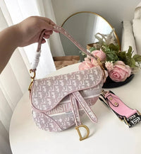 Luxury Dior Saddle Bag – Monogram Canvas with Adjustable Strap (All Colors)
