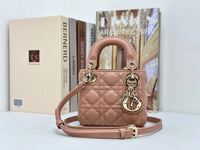 Dior mini handbag in red-brown lambskin.